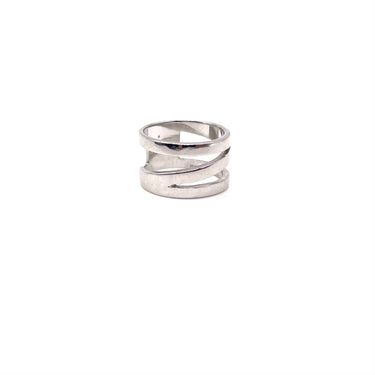 Modern Layered Open Work Triple Band Ring