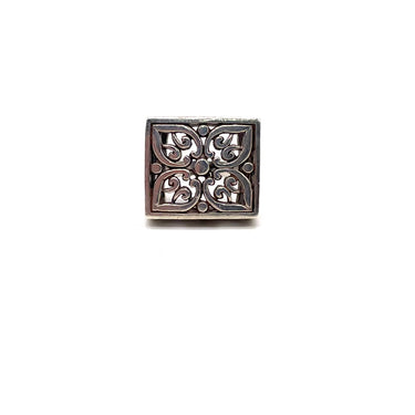 Vintage DESIGNER Heart Flower Filigree Statement Ring