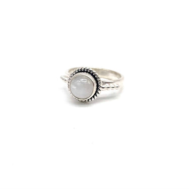 Rope Trimmed Bezel Set Moonstone Ring