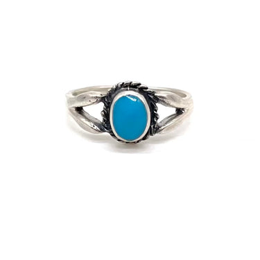 Petite Roped Turquoise Ring