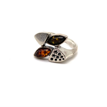 Modern Double Amber Split Ring