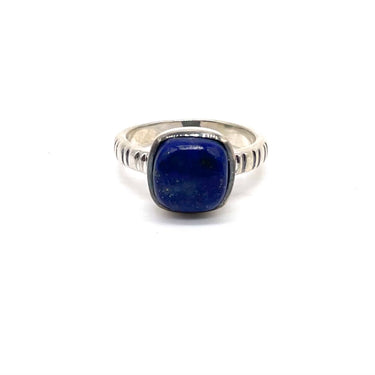 Detailed Square Lapis Ring