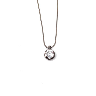 Oxidized C Z Pendant Necklace