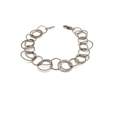 Modern Open Work Woven Circle Link Bracelet