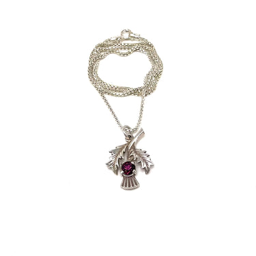 Ruby Thistle Pendant Necklace