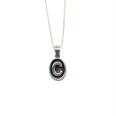 Vintage MEXICO Initial "C" Letter Pendant Necklace