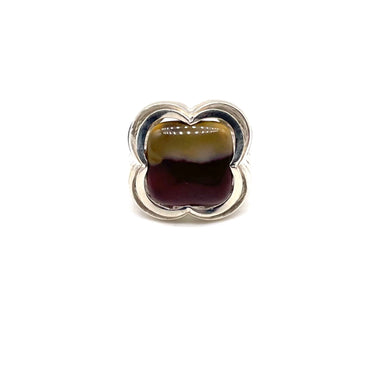 Modern Clover Agate Ring