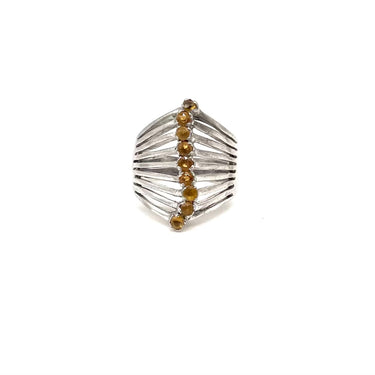 Modern Stacked Yellow Citrine Ring