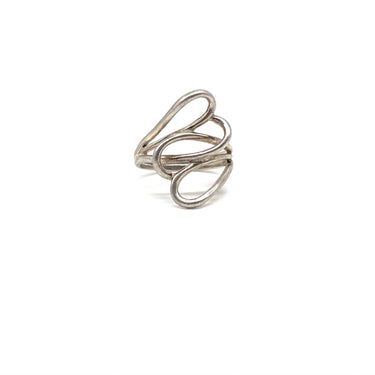 Twisted Interlocked Double Heart Ring