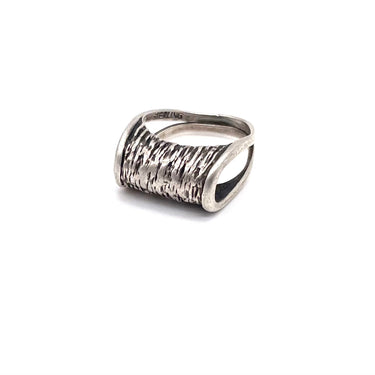 Open Work Textured Dome Ring