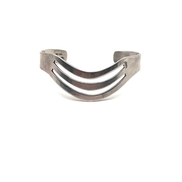 Modern Open Work Curved Layer Cuff Bracelet