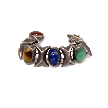 Multi Stone Statement Link Bracelet