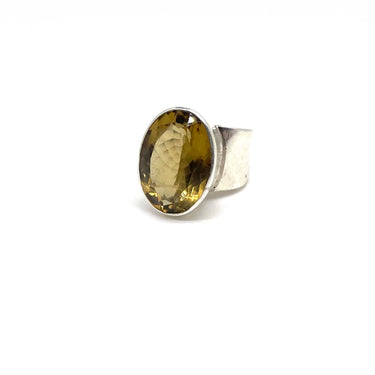 Modern Oval Yellow Citrine Statement Ring