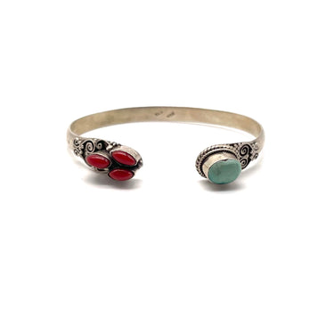 Coral & Turquoise Cuff Bracelet