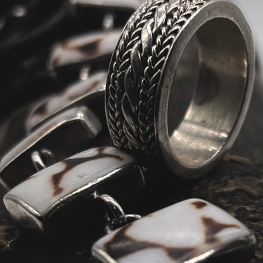 Modern Braided Etched Ring