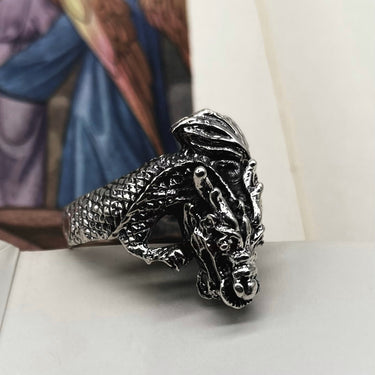 Detailed Dragon Head Ring