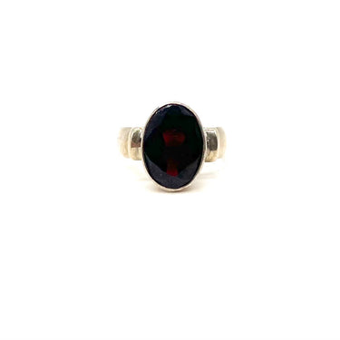 Modern Oval Garnet Ring