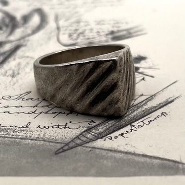 Modern Oxidized Pointed Ring