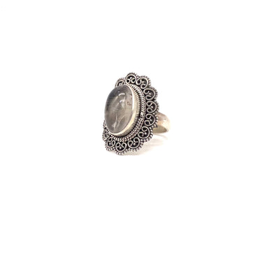 Ornate Trimmed Rutilated Quartz Ring