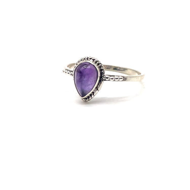 Petite Amethyst Teardrop Ring