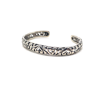 Vintage Ornate Heart Scroll Cuff Bracelet