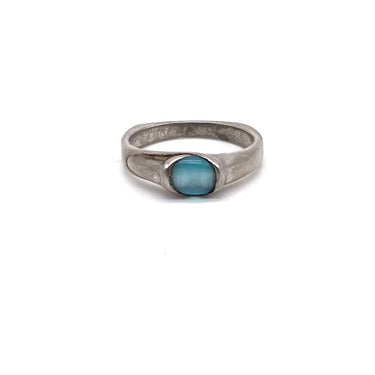 Petite Blue Cats Eye Ring