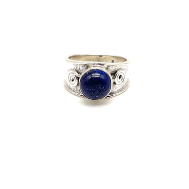 Swirled Circle Lapis Ring