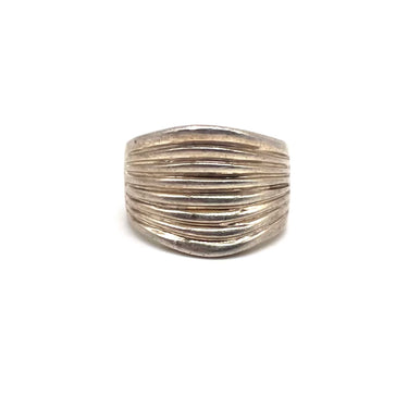 Modern Ribbed Stack Dome Ring