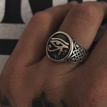 Detailed Horus Eye Statement Ring