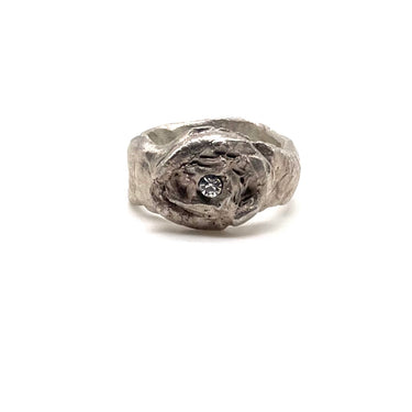 Brutalist C Z Rose Ring