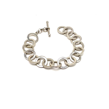 Modern Open Work Circular Link Statement Bracelet