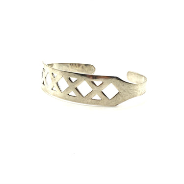 Modernist X Crossed Open Work Cuff Bracelet