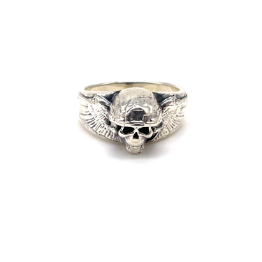 Winged Militant Skull Ring