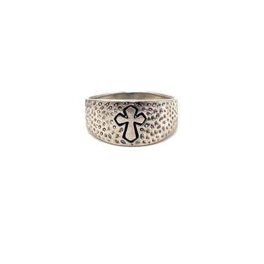 Pebbled Cross Statement Ring