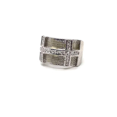 Modern Split C Z Band Ring