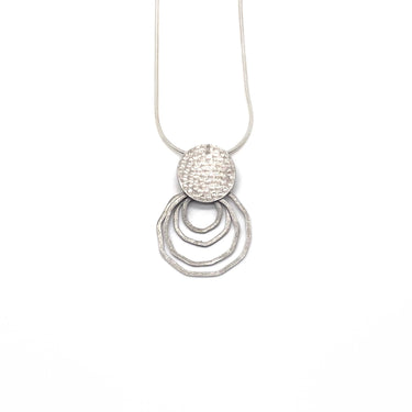 Modern Hand Hammered Multi Circle Pendant Necklace