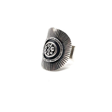 Modern Pebbled Cigar Band Ring