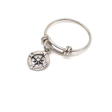 Compass Charm Ring