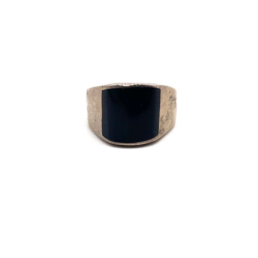 Oxidized Onyx Statement Ring