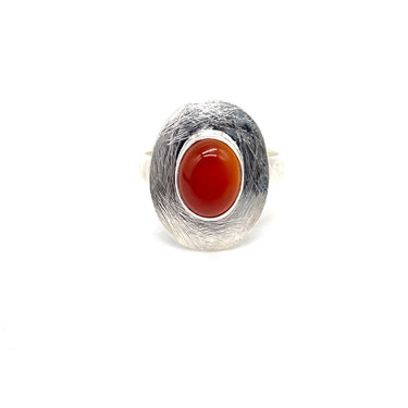 Modern Bezel Set Carnelian Ring