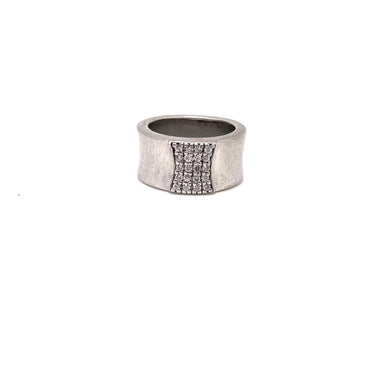 Modern C Z Inlay Band Ring