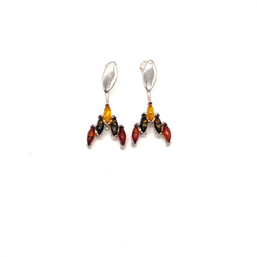 Dangled Multi Amber Earrings