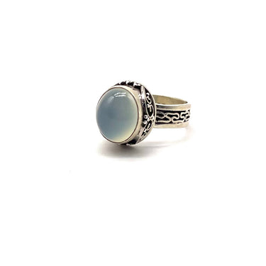 Detailed Oval Moonstone Ring