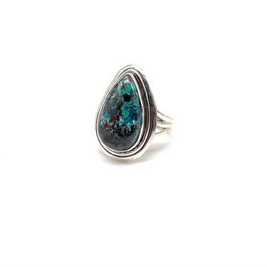 Chrysocolla Teardrop Ring