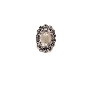 Ornate Trimmed Rutilated Quartz Ring