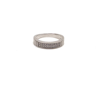 Modern Stackable C Z Inlay Ring
