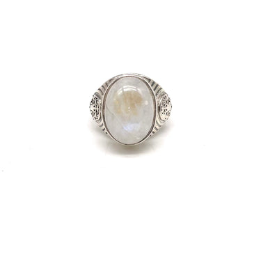 Ornate Rainbow Moonstone Tiger Ring