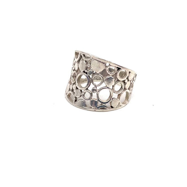 Vintage Modernist Geometric Circle Open Work Ring