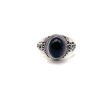 Ornate Oval Onyx Ring