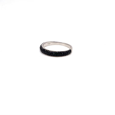 Black C Z Stackable Ring